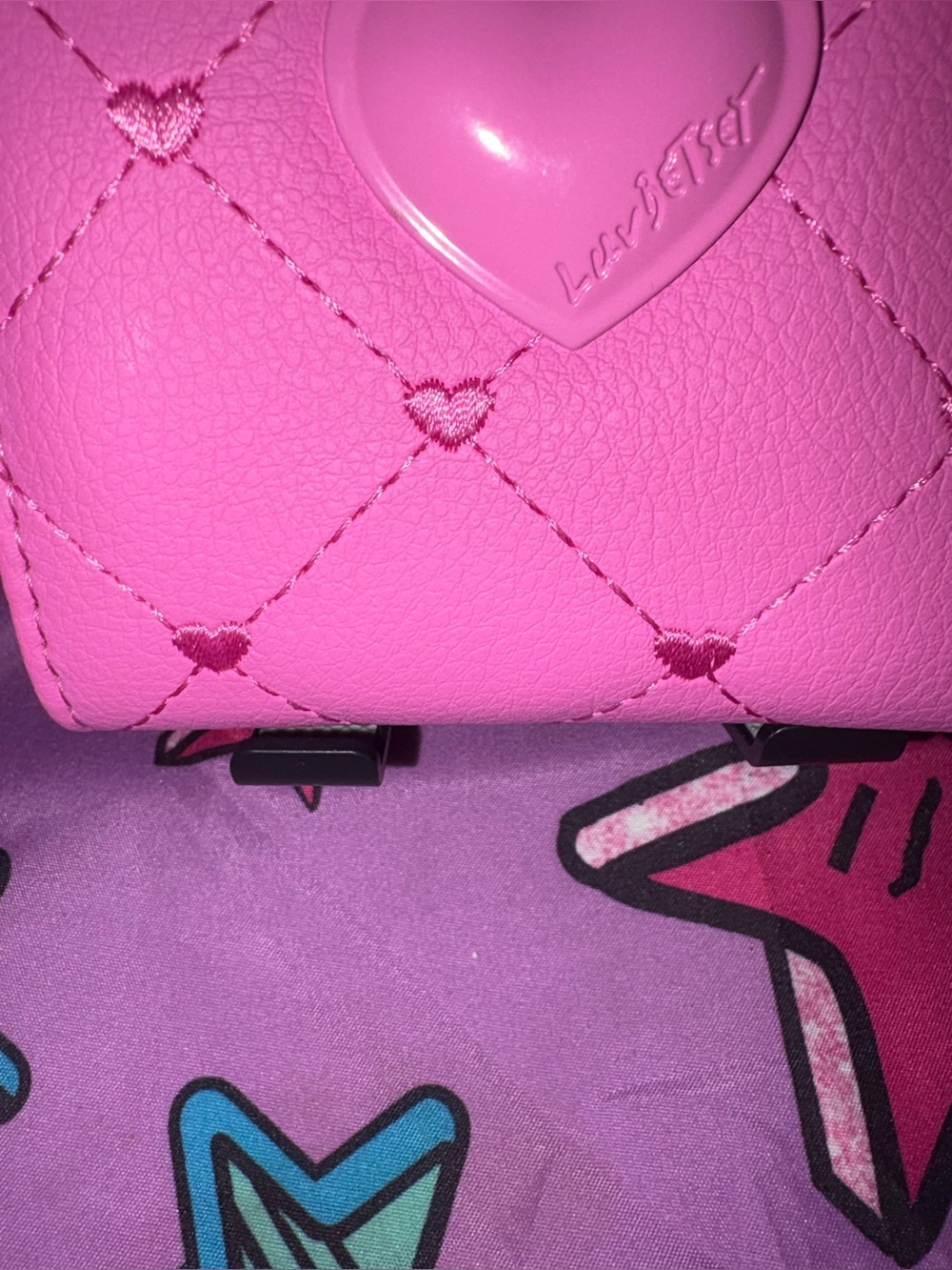 Betsey Johnson Hot Pink Quilted Heart Wallet